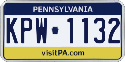 PA license plate KPW1132