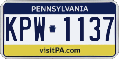 PA license plate KPW1137