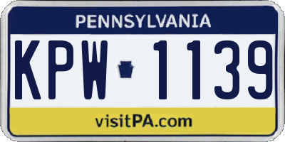 PA license plate KPW1139