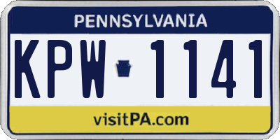 PA license plate KPW1141