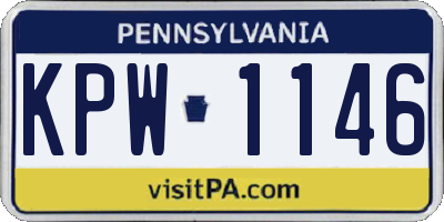PA license plate KPW1146