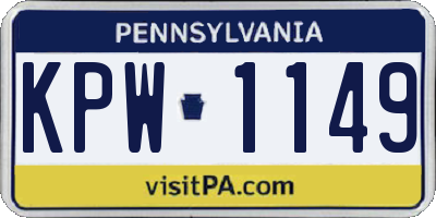 PA license plate KPW1149