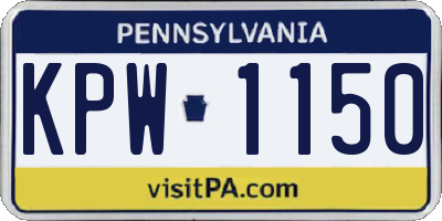 PA license plate KPW1150