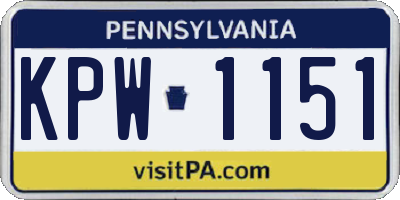 PA license plate KPW1151