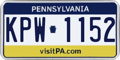 PA license plate KPW1152