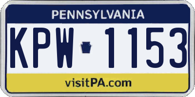 PA license plate KPW1153