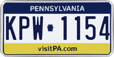 PA license plate KPW1154