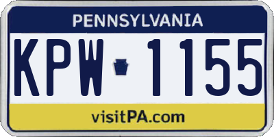 PA license plate KPW1155