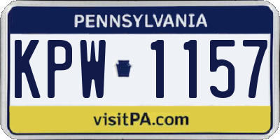 PA license plate KPW1157