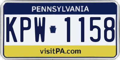 PA license plate KPW1158