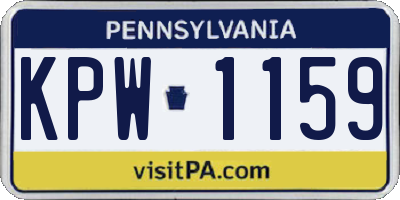 PA license plate KPW1159