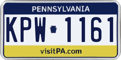 PA license plate KPW1161