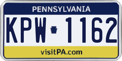 PA license plate KPW1162