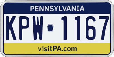PA license plate KPW1167