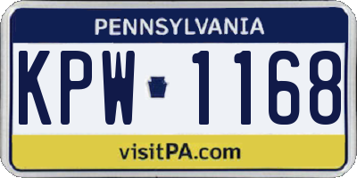 PA license plate KPW1168