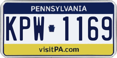 PA license plate KPW1169
