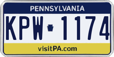 PA license plate KPW1174