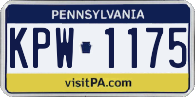 PA license plate KPW1175