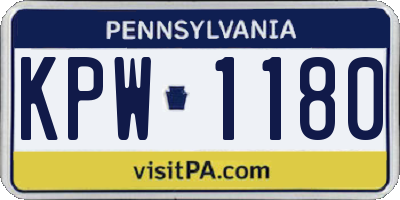 PA license plate KPW1180