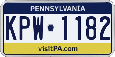 PA license plate KPW1182