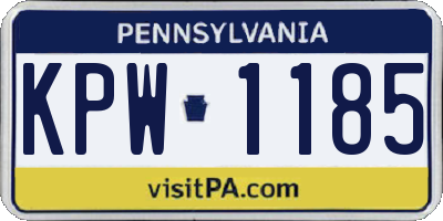 PA license plate KPW1185