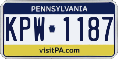 PA license plate KPW1187