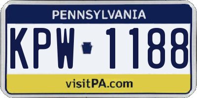 PA license plate KPW1188