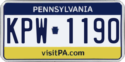 PA license plate KPW1190