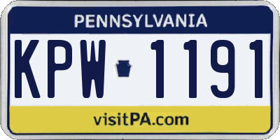 PA license plate KPW1191