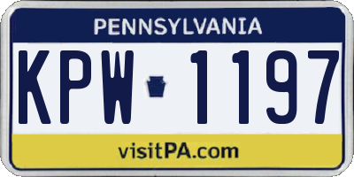 PA license plate KPW1197