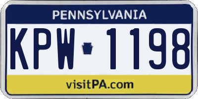PA license plate KPW1198