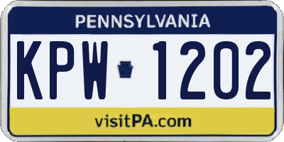 PA license plate KPW1202