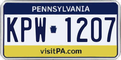 PA license plate KPW1207
