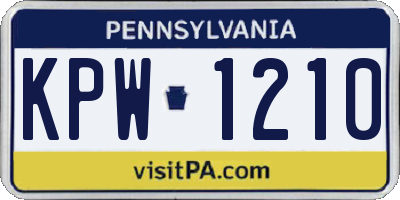 PA license plate KPW1210