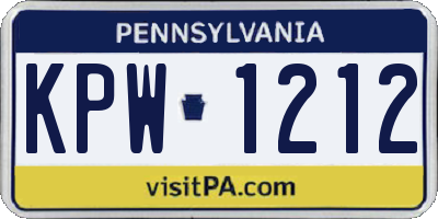 PA license plate KPW1212