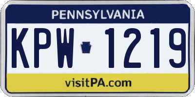 PA license plate KPW1219