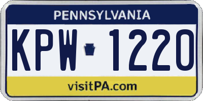 PA license plate KPW1220