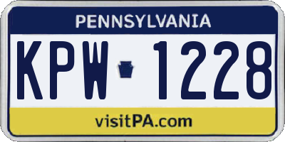 PA license plate KPW1228