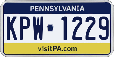 PA license plate KPW1229