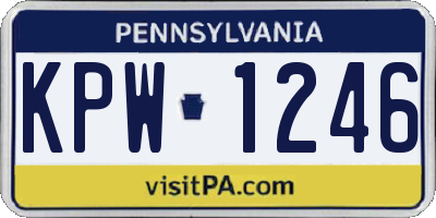 PA license plate KPW1246