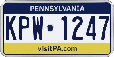 PA license plate KPW1247