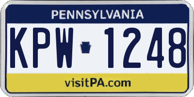 PA license plate KPW1248
