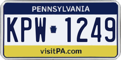 PA license plate KPW1249