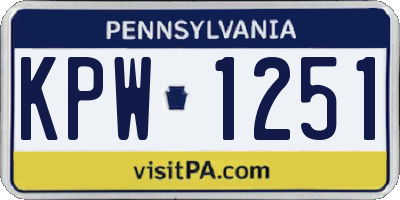 PA license plate KPW1251