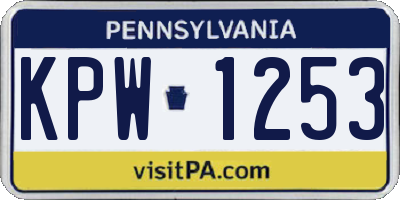 PA license plate KPW1253