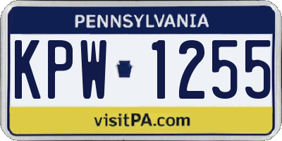 PA license plate KPW1255
