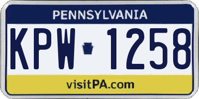 PA license plate KPW1258
