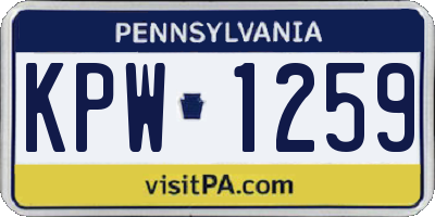 PA license plate KPW1259
