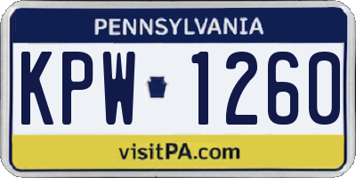 PA license plate KPW1260