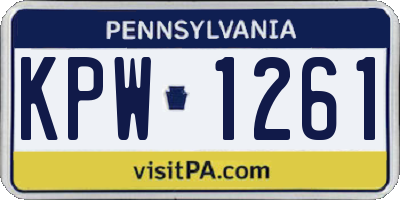 PA license plate KPW1261